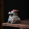 Ancient Doucai Dragon Turtle Incense Burner - Hand-painted Ceramic with Cultural Design