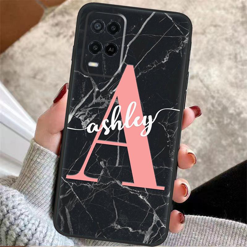 Personalisierte Custom Name Marble Case For OPPO A96 A76 A16 A98 A78 A58 A18 A15 A17 A77 A5 A9 A74 A94 A52 A72 A53S A54S A57S