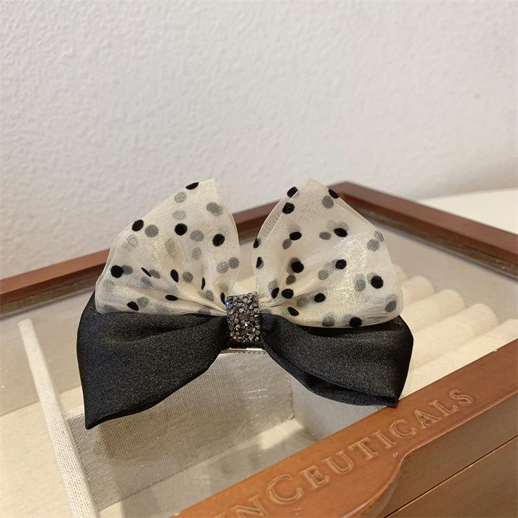 Корейская контрастная заколка-бант в горошек верхняя заколка принцессы универсальная заколка-утка аксессуары для волос супер