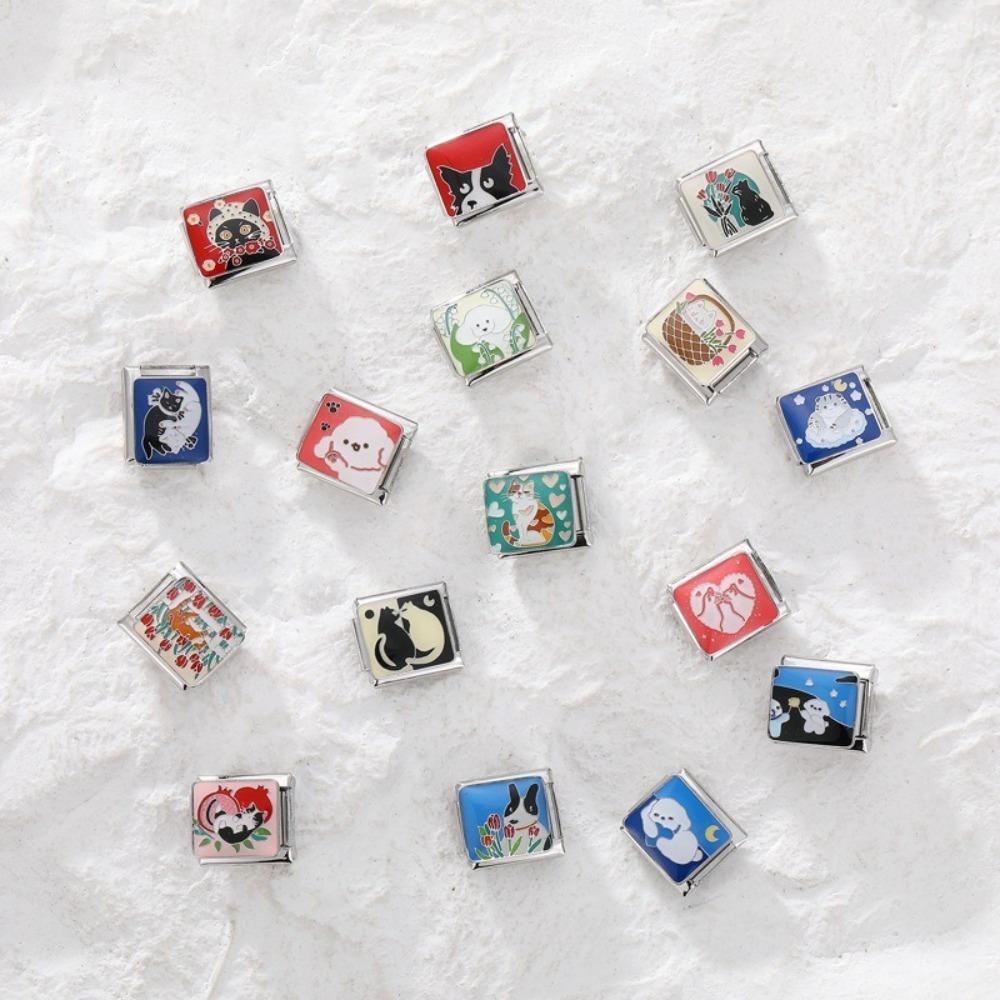 Roztomilá zvířátka Série Přívěsků Italské články Pasuje na 9mm Náramek Přívěsek na náramek Článek náramku Výroba DIY šperků