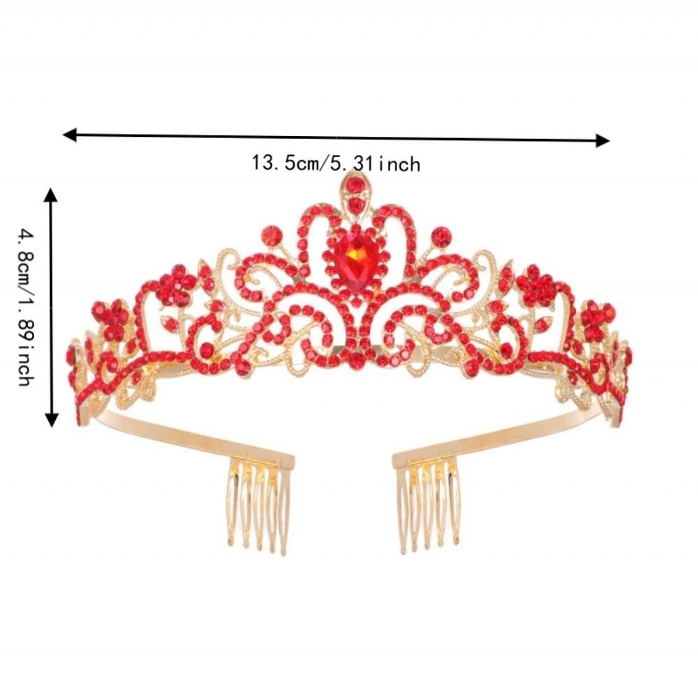 Vintage Crystal Tiara with Comb Bridal Headpiece Goods Decoration Rhinestone Crown  Costume