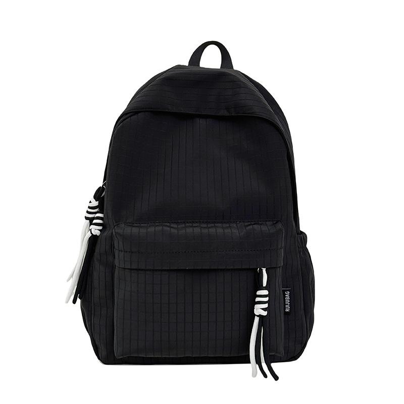 Schoolbag Retro Hong Kong Style Plaid Backpack New Large Capacity Junior High School College Student Schoolbag Travel Versatile Backpack Plaid