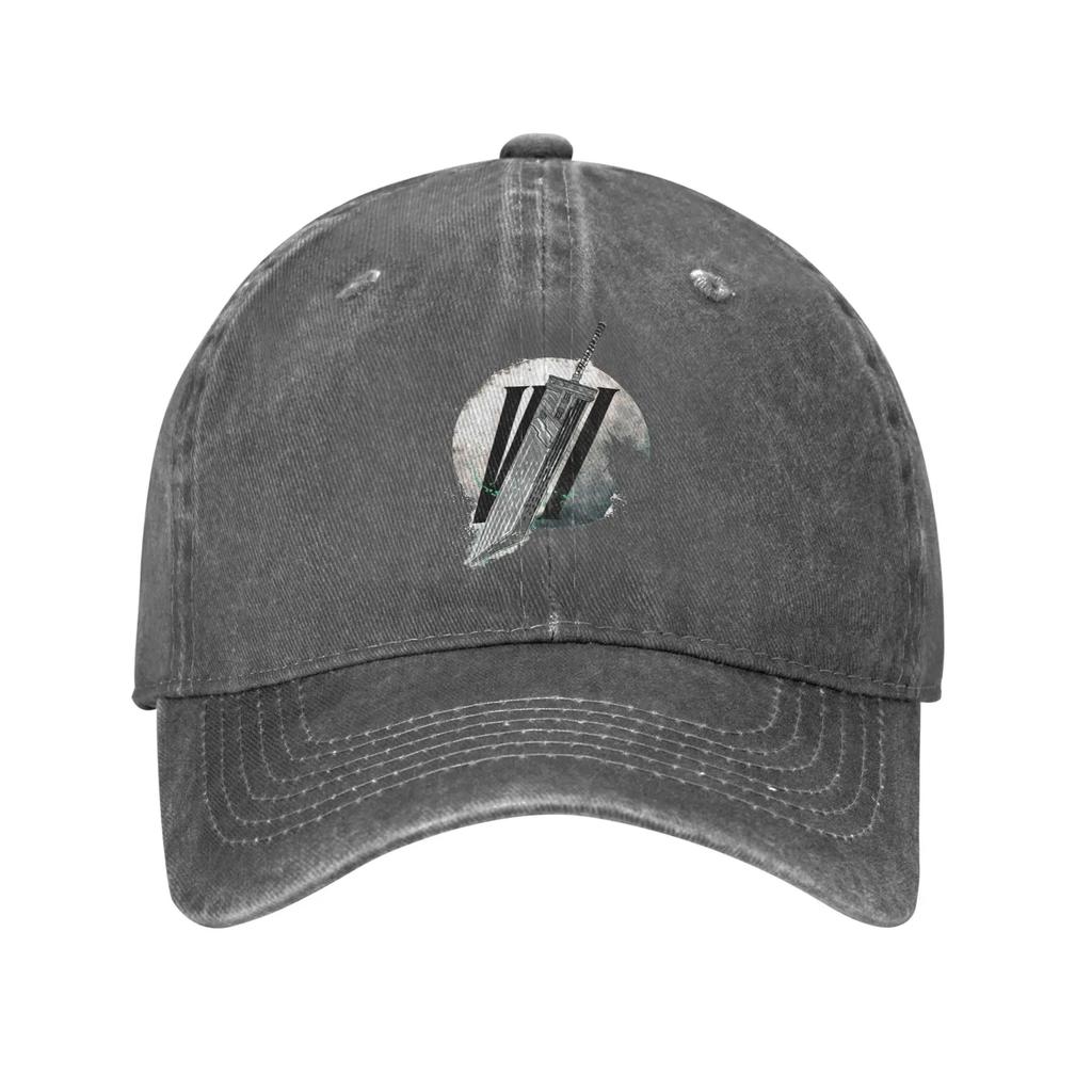 Fantasy Reborn FF7 Gewaschene Baseballkappe Fitted Retro Sun Trucker-Hut Sommer Damen Herren Laufen Hippie Baseballkappen