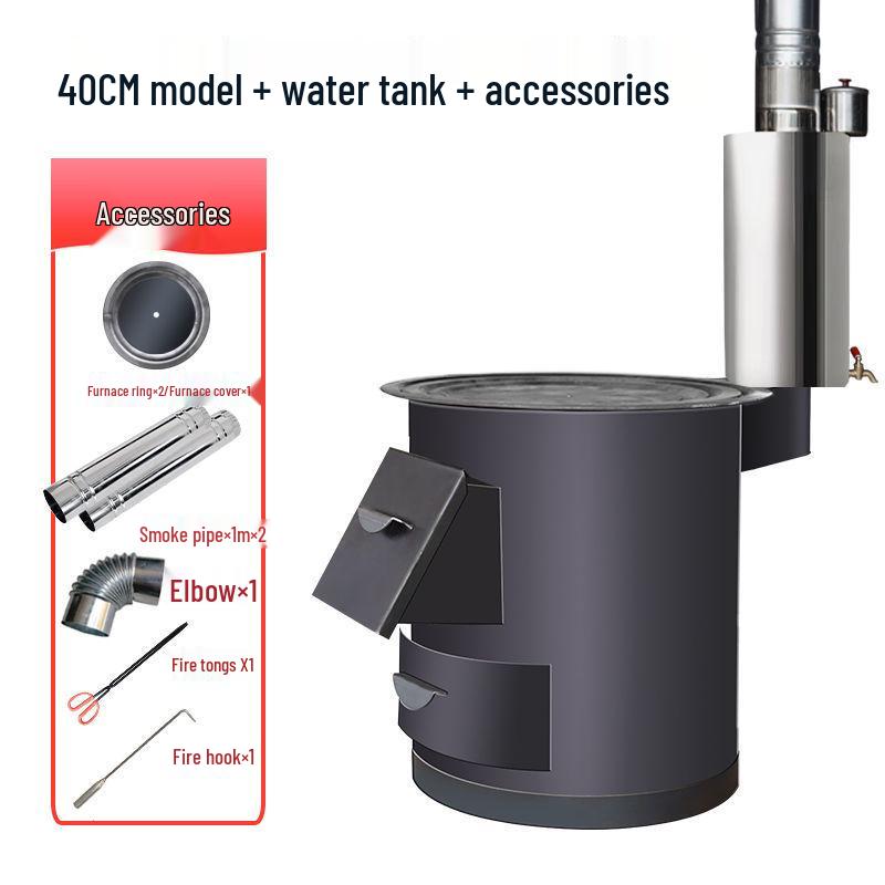 Portable Smokeless Wood-Burning Firewood Stove for Efficient Heating