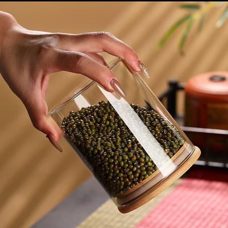 ZISIZ Glass Sealed Storage Jars with Bamboo Lids