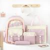 4Pcs Set Schoolbag Girls Women Backpackd Canvas Student Bags Student Kids Backpack Outdoor Backpack Pencil Case Crossbody Bag