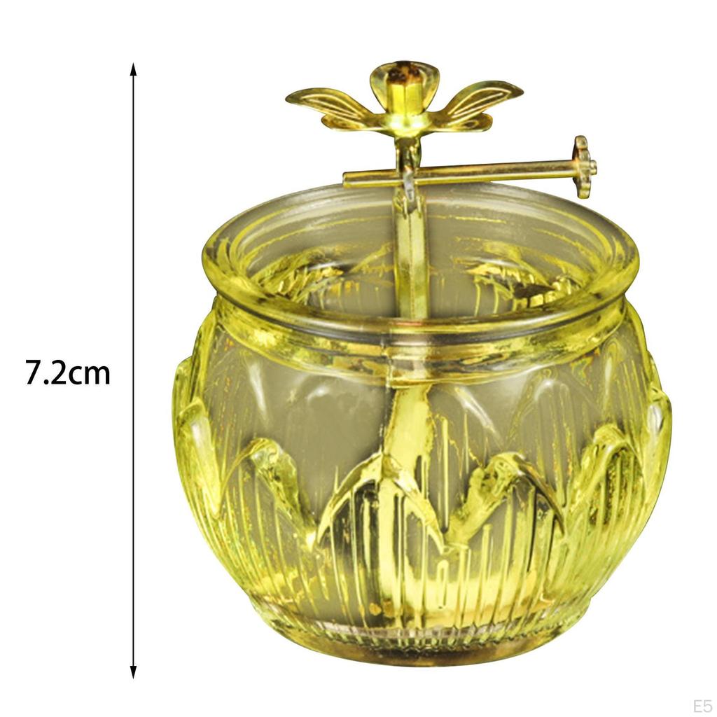 Lampada ad Olio Ghee Buddista Decorativa Fatta a Mano per Altare con Stoppino Diwali per Soggiorno