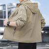 Men's Waterproof Windproof Detachable Hood Jacket for Spring and Autumn