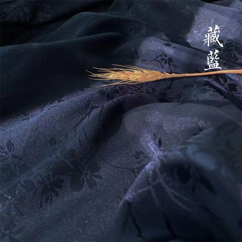 1m/2m/3m Breathable Flower Branch Jacquard Satin Fabric for Chinese Style Dress ,Shirt,Fashion Clothes Handmade DIY Fabric