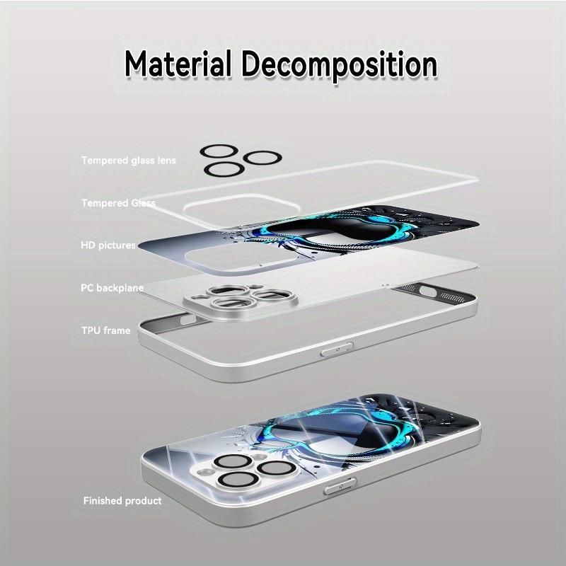 Cool Black Grey For Apple Pattern Glass Electroplated Phone Case For iPhone 17 16 15 Pro Max 14 Plus 13 12 11 16E 17 Air Cover