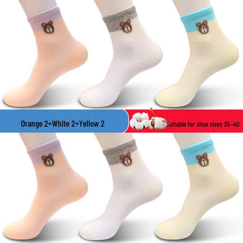 Langsha Women's Cotton Mid-Calf Socks - Autumn/Winter Breathable Odor-Resistant Chinese Style for All Seasons