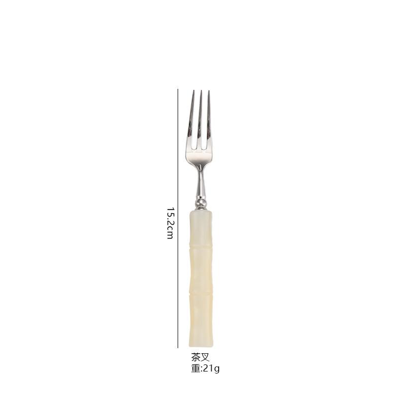 Acrylic bamboo 304 stainless steel tableware set, steak knife, fork, spoon dinnerware set 1pc/5-piece set