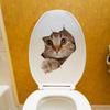 Cartoon Cat Toilet Sticker Bathroom and Bathroom Beautification Decoration Toilet Lid Waterproof 3D Self-Adhesive Sticker