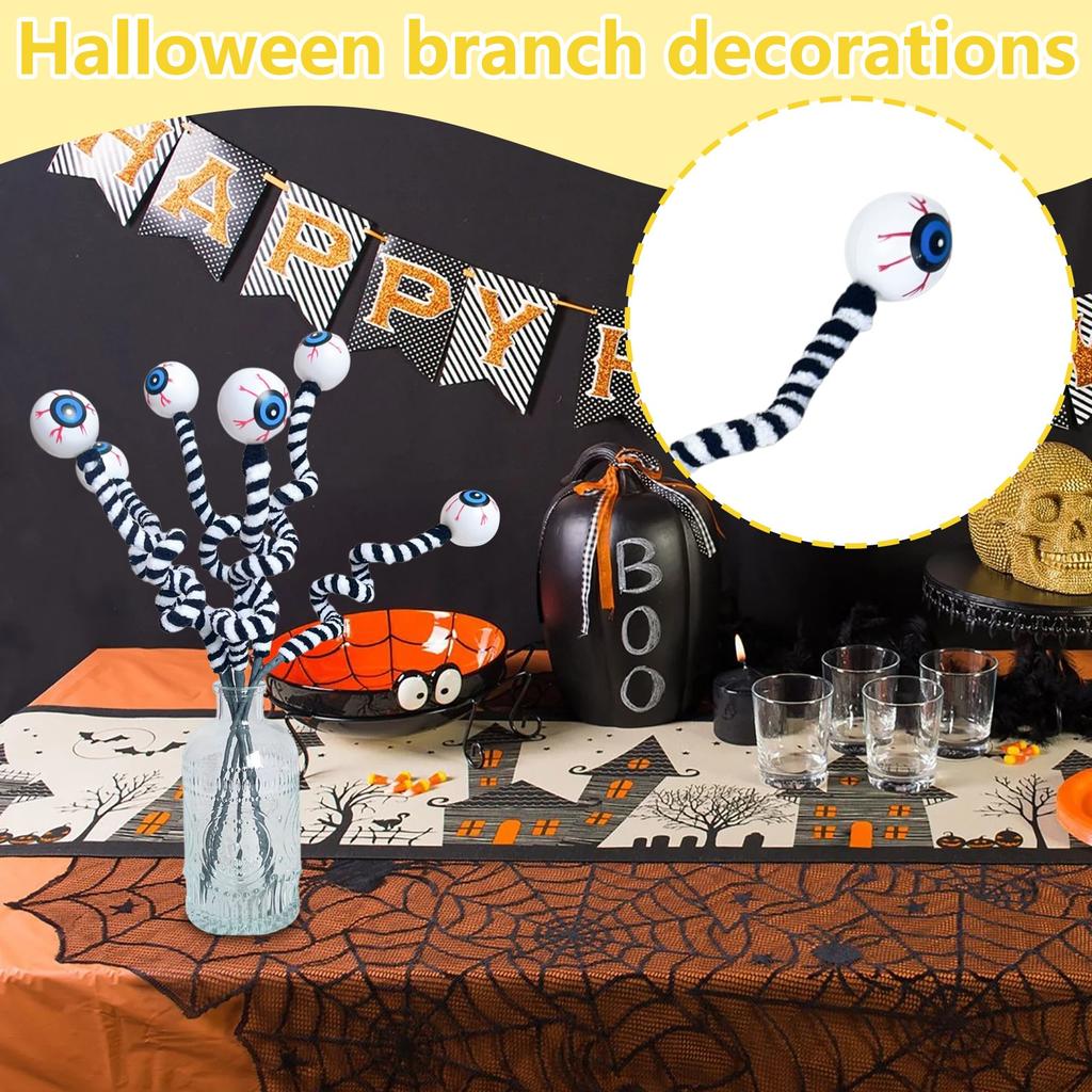 Halloween Eyeball Woolen Branch Decoration