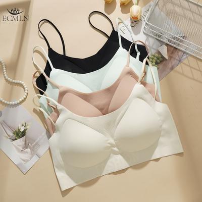 Damen Verstellbarer String Bralette BHs Kabellos Nahtlos Dünne BHs Spaghetti-Träger Camisole BH