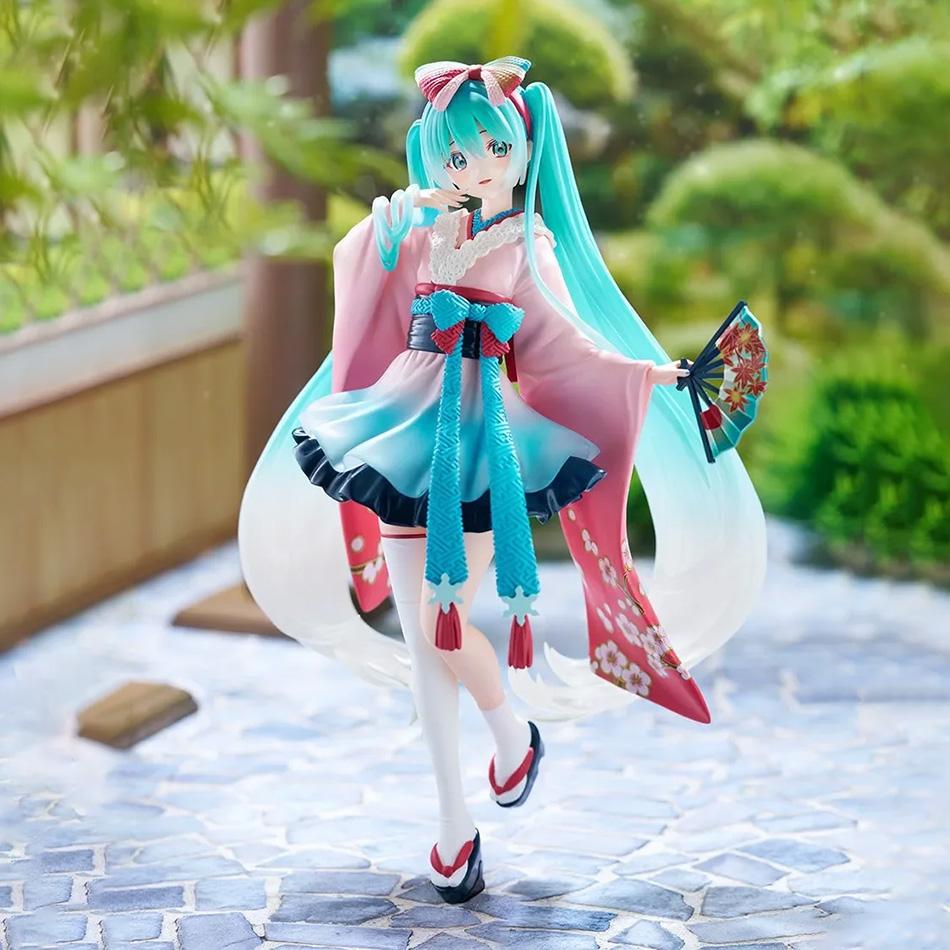 20cm Fashion Hatsune Miku Anime Figure Kimono Hatsune Miku Action Figures Kawaii Girl Figurine PVC Collection Model Toys