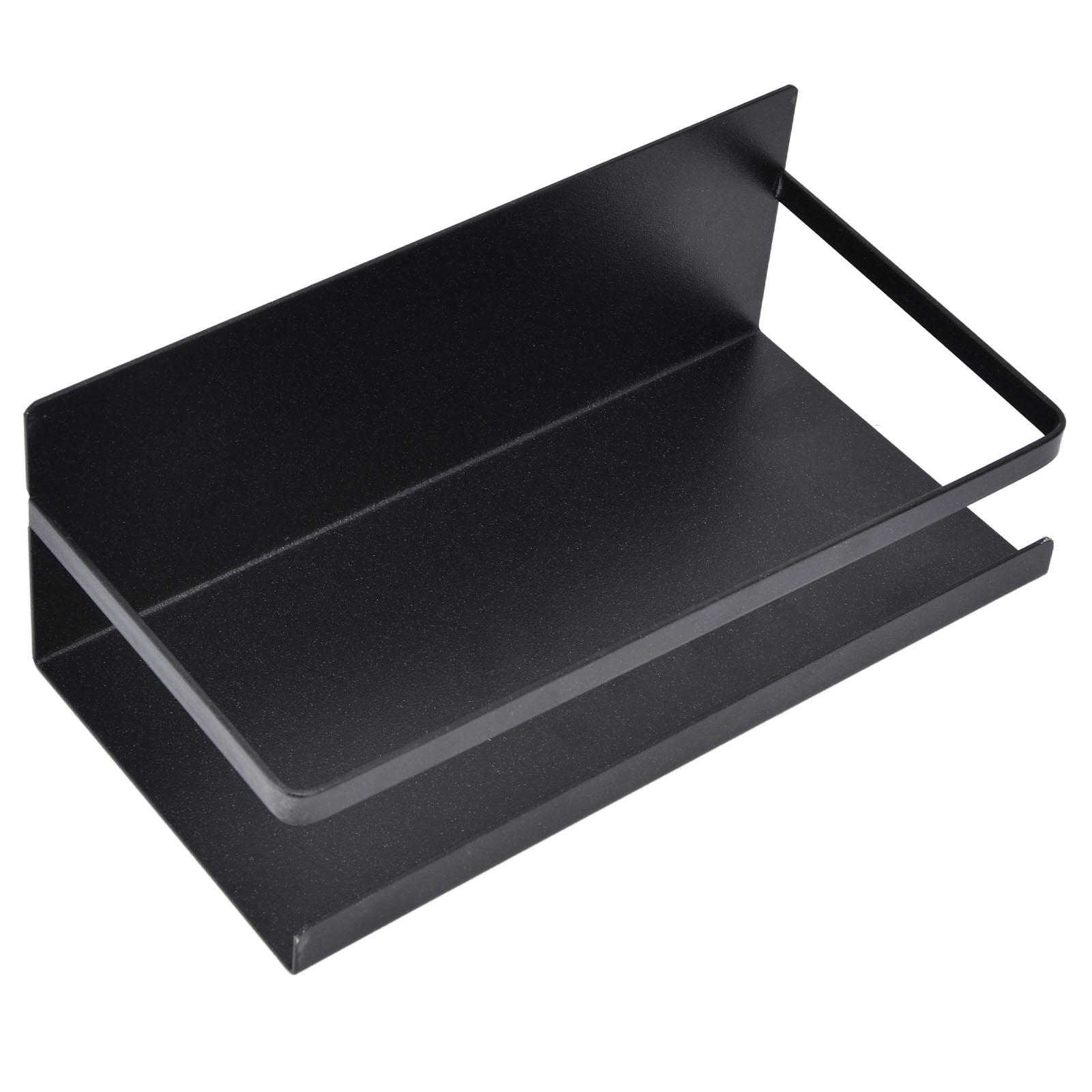 

Kitchen Rack Space Saving Spice Shelf Organizer Magnetic Single Tier Iron for StorageBlack чорний