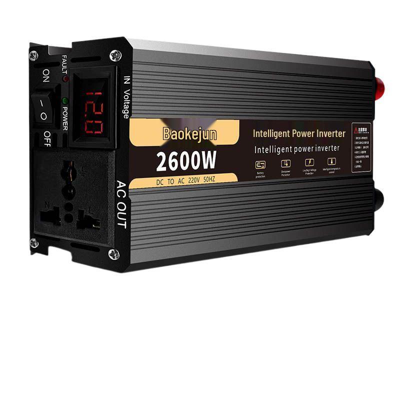 High-Power Pure Sine Wave Car Inverter: 12V/24V to 220V for Vehicle and Household Battery Conversion