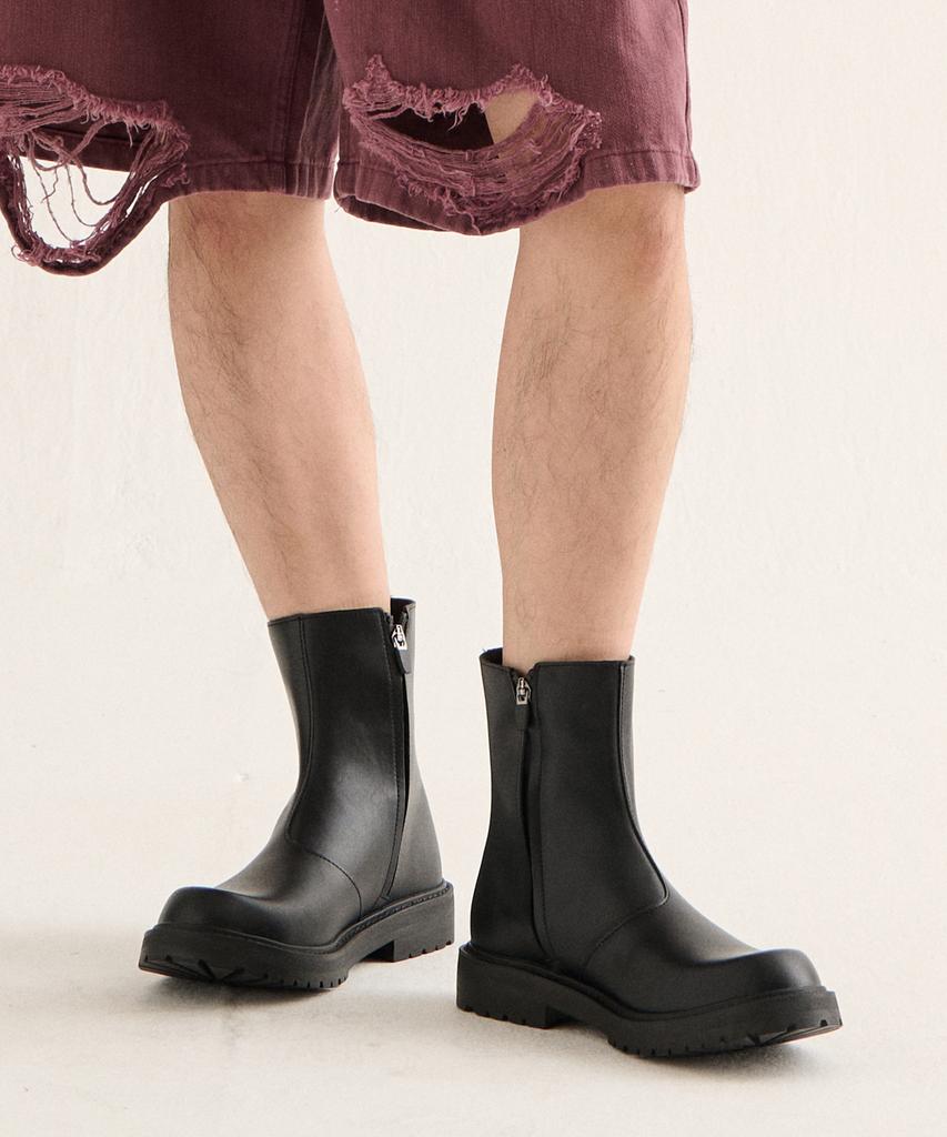 Analog Mood Matte Modern Commando Men'S Rain Zipper Chelsea Boots (Black)
