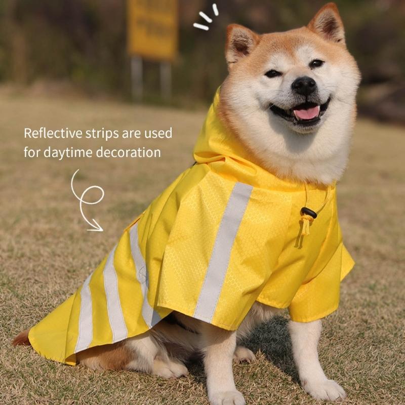 Breathable Reflective Dog Rain Suit Easy Wear 2 Leg Design Rain Jackets For Small to Large Dog Rainy Day Outdoor Activity