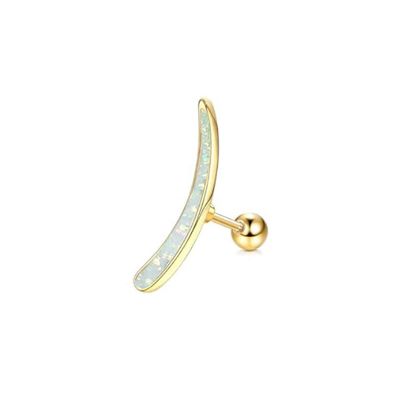 14K Gold Plated 16G Stainless Steel Ear Cartilage Studs - European & American Style Copper Earrings