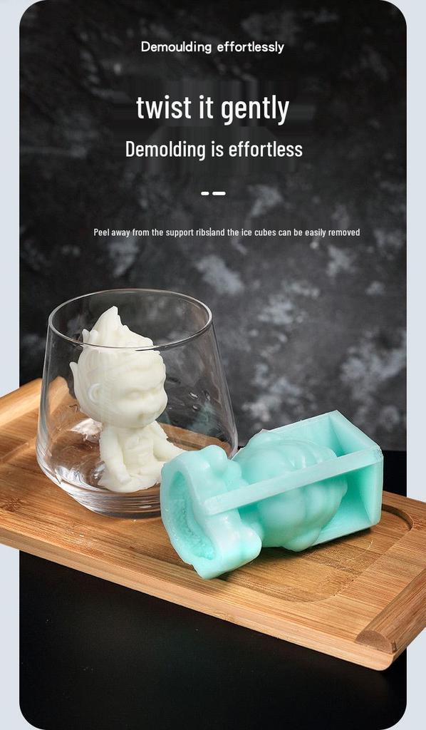 Stone Lion and Bear Silicone Ice Cube Mold for Whiskey and Cocktails