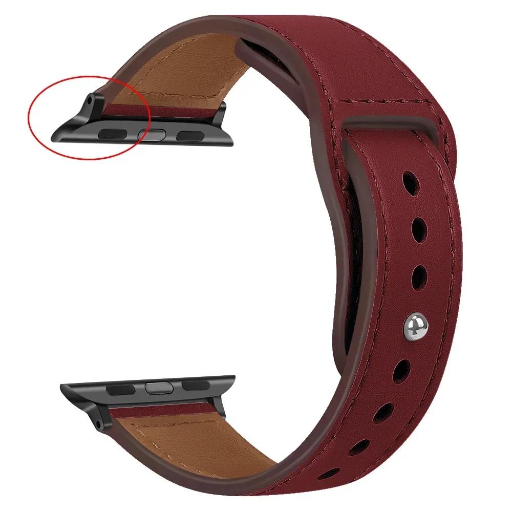 Leather Strap for Apple Watch Band 44mm 45mm 41mm 40mm 49mm 42mm 38mm 45 44 Mm Correa Bracelet IWatch Series 3 4 6 SE 7 8 Ultra