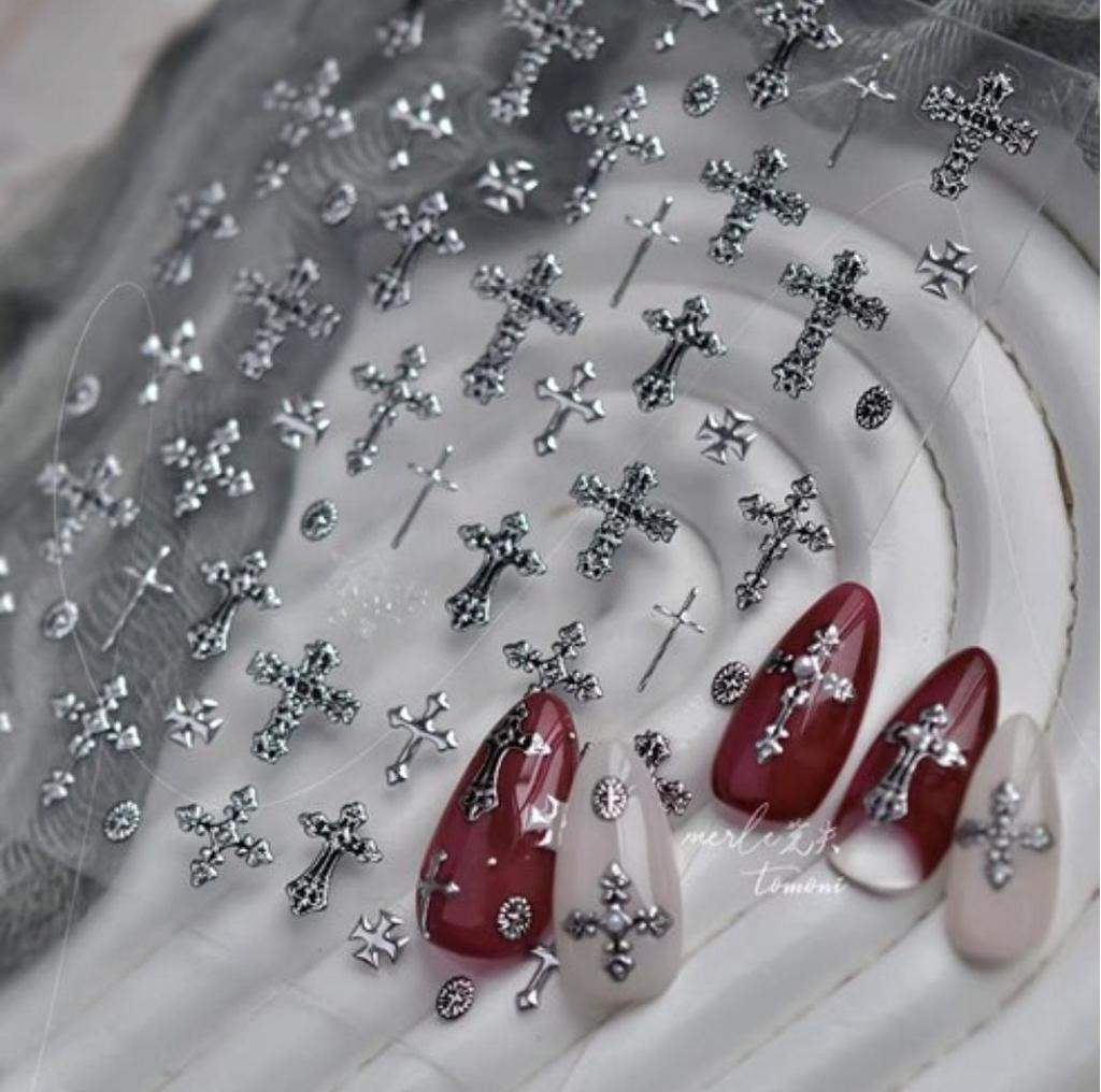 NailStore Adesivo per Unghie Goffrato 3D Croce 623 1 Foglio