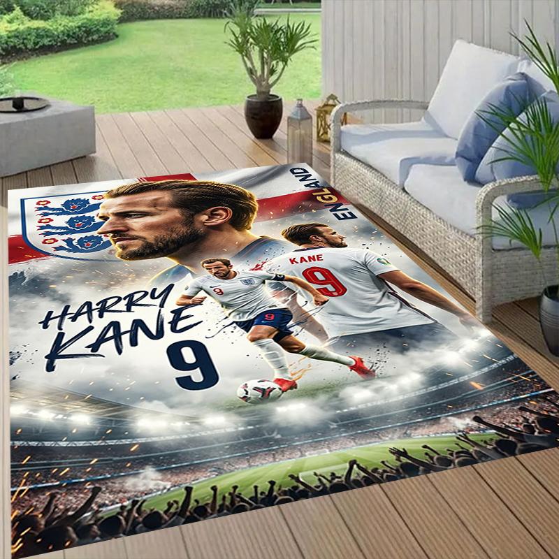 Football Star Style Crystal Velvet Rug, Soft Anti‑Slip Crystal Velvet Carpet for Living Room Bedroom Home Decor