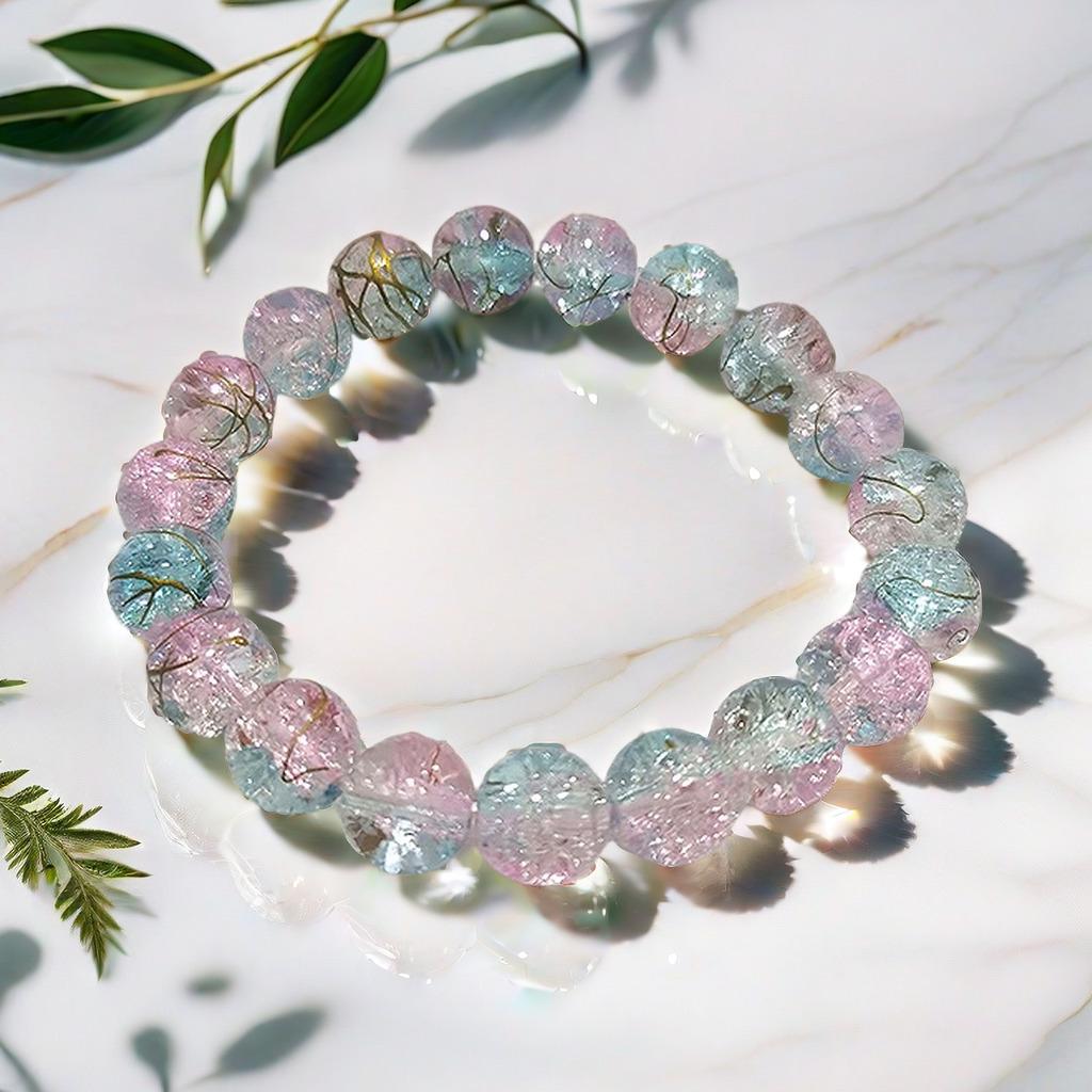 10mm Dopamine Jade Crushed Glass Bracelet: Women's Light Luxury Fidget Beaded Bracelet