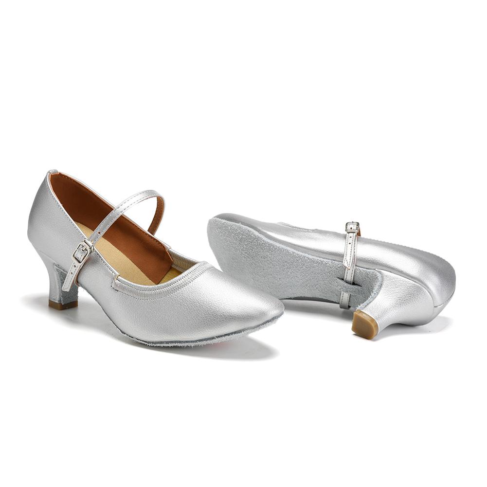 Mittelhohe Moderne Tanzschuhe Damen Geschlossene Zehe Leder Damen Tango Walzer Latein Party Ball Tanzschuhe Absatz 5cm