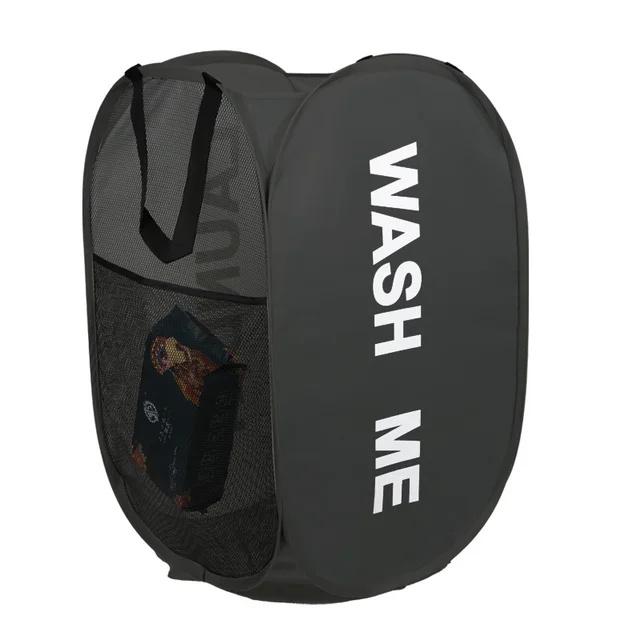 Durable Folding Simple Laundry Basket Largewashable Clothes Toy Storage Organizer Fashionmesh Breathable Bathroom Accessories