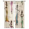 African Women With Vases Tulle Sheer Curtains for Living Room the Room Bedroom Kitchen Decoration Voile Organza Curtains