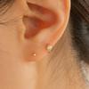 LUNNE 14k Mini Bezel Setting One-Touch Earrings (14k Gold) #LFE16