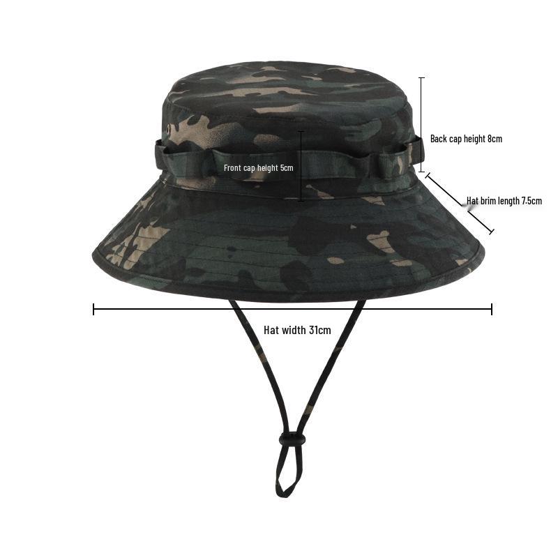 Camouflage Tactical Boonie Hat: Second Gen Sunshade, Sun Protection, Round Brim for Cycling, Summer Military Training, Outdoor Activities, Fisherman.