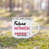 Beste Krankenschwester Französisch Bedruckte Emaille Tassen Kaffeebecher Trinken Wein Saft Tasse Dessert Kakao Milch Henkeltasse Bestes Geschenk für Infirmiere