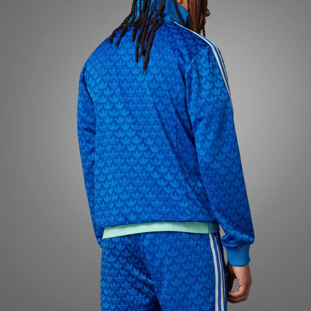 adidas Originals SS23 Adicolor 70s Retro Series Logo Patch Sports Long Sleeve Zip Hoodie Men Hoodies Blue IP6980