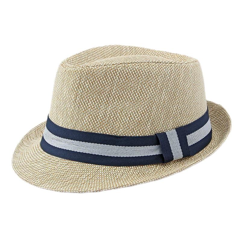 2025 New Korean Trendy Sun Hats British Top Hat Women's Men's Grometric Straw Hat Belt Jazz Hats Couple Beach Hat Fedoras Cap