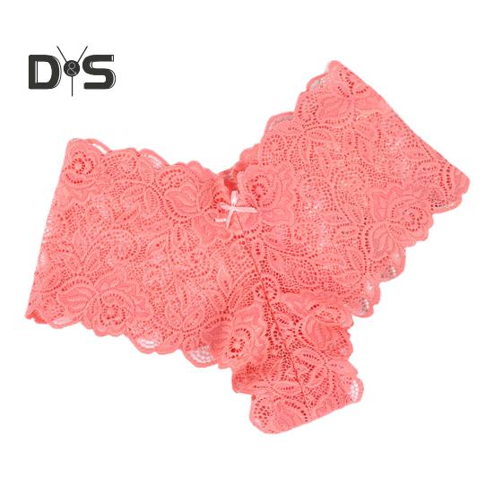 

Женские трусики с цветочным кружевом и низкой талией, эластичные сексуальные дышащие трусы для девочек, повседневная одежда и сон M розовый