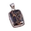 Natural Black Copper Turquoise 925 Solid Sterling Silver Gift Pendant 1.50" B0n52