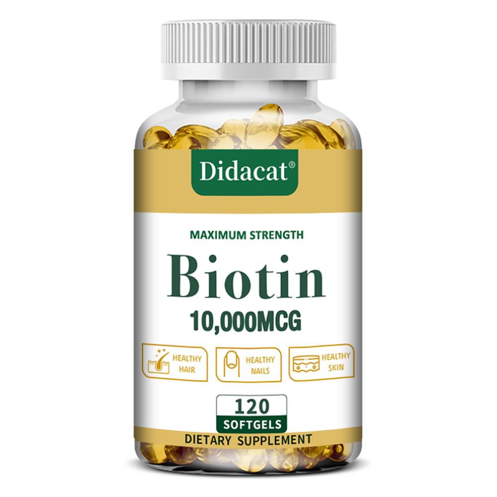 

Maximum Strength Biotin 10000 Mcg Dietary Supplement, 120 Softgels Per Bottle 120 Capsules