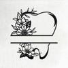 Personalized Metal Sign Floral Silhouette Matte Iron Art Home Decor Wall Hanging Holiday Gift