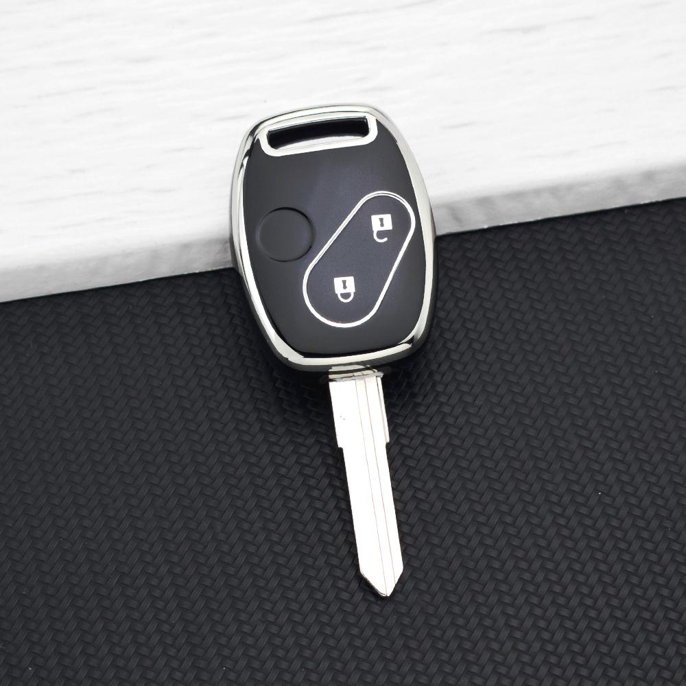 

2/3/4 Button TPU Car Key Case Cover for Honda Fit CIVIC JAZZ CR-V Accord Pilot Freed StepWGN Insight Key Shell Bag Key Chain Set