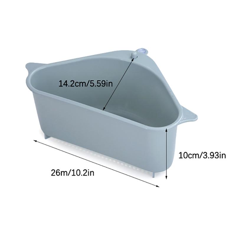 Kitchen Sink Filter Basket Corner Drain Storage Tool Basket Suction Cup Sink Filter Rack Fruit Vegetable Drainer Sponge Rack