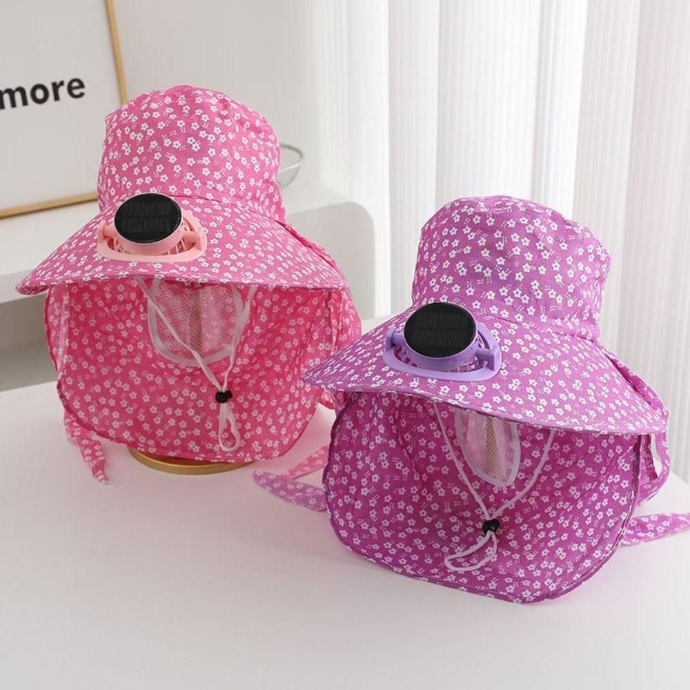 Breathable Solar Fan Cap USB Charging Cooling Fan Hat Sunscreen Cap Sun Cap  Outdoor Activities