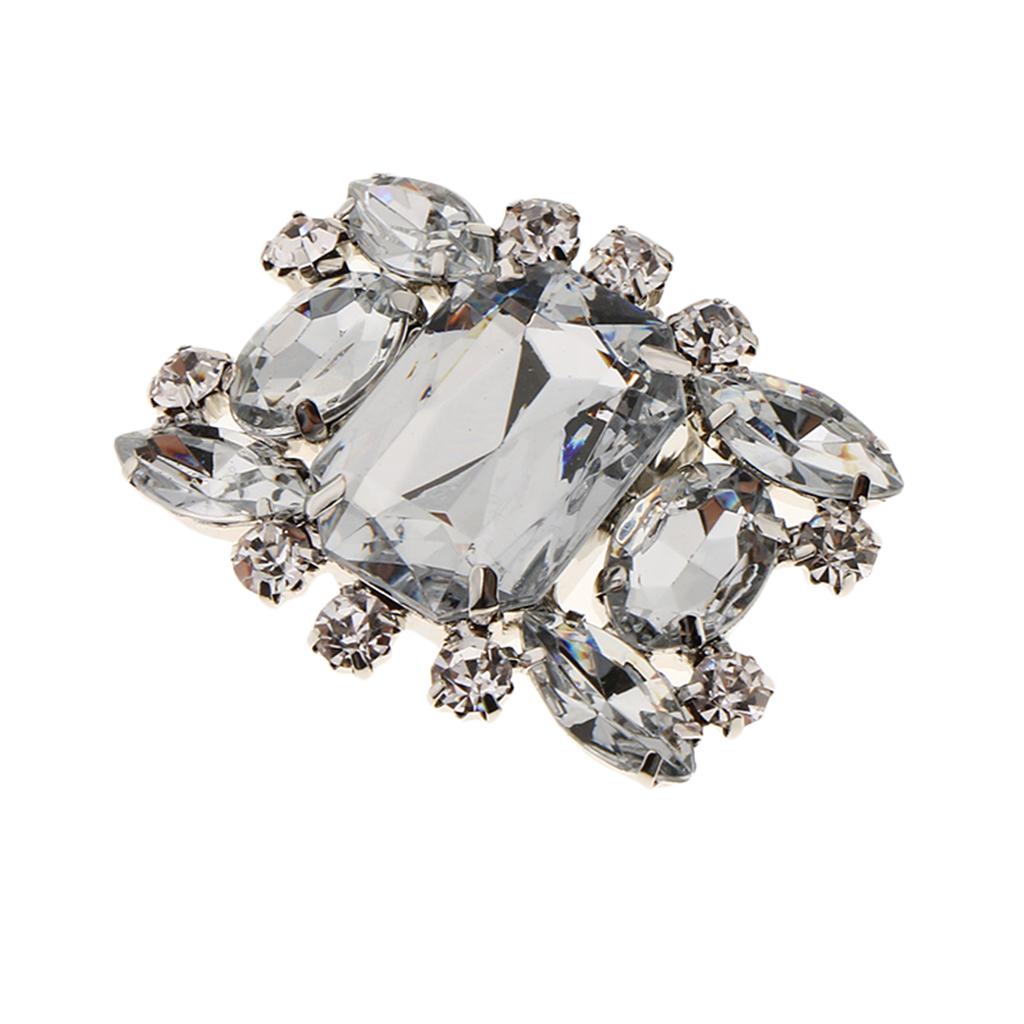 2 Pack Fashion Rhinestone Shoes Shoe Decoration Charms Flowers Crystals Wedding Party Clips