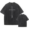Camiseta Oversize 100% Algodón, Cruz con Escritura Streetwear Vintage Unisex