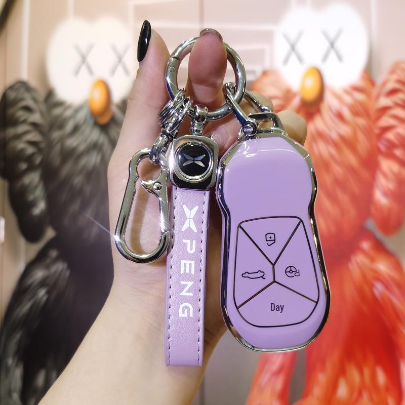 Key Case for 2022 Xpeng P7/P5/G3/G3i - Women's Car Key Shell with Buckle