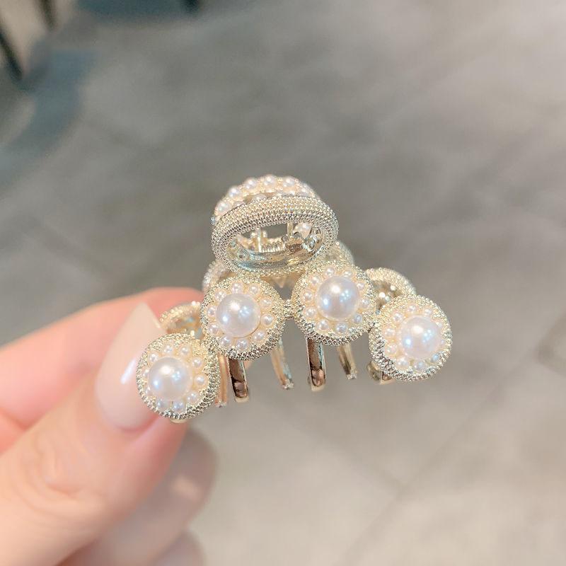 Pearl Rhinaute Small Hair Clip Female Net Celebrity Delicate High Ponytail Clip Korean Advanced Side Broken Hair Clip Headwear