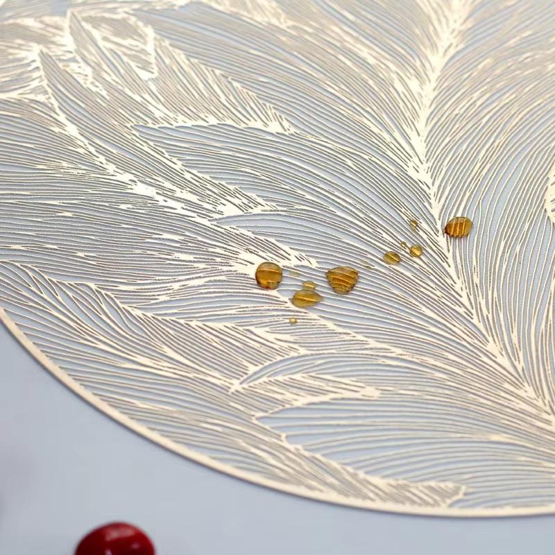 Light Luxury Placemat Table Mat Wide Application PVC Table Decor Round Protector Mat Heat Resistant Pad for Kitchen Accessories